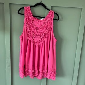Pink sleeveless top